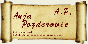 Anja Pozderović vizit kartica
